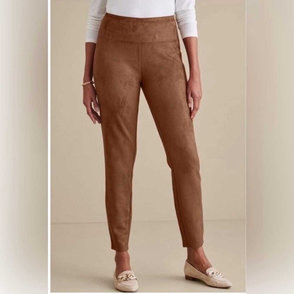 Soft Surroundings Faux Suede Copper Colored Leggings Medium (10-12) New